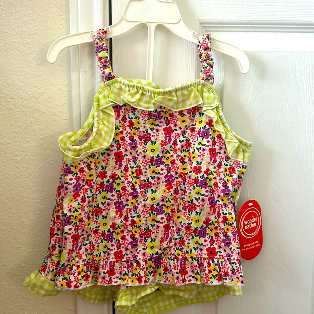 Wonder Nation Size 4T floral two piece set